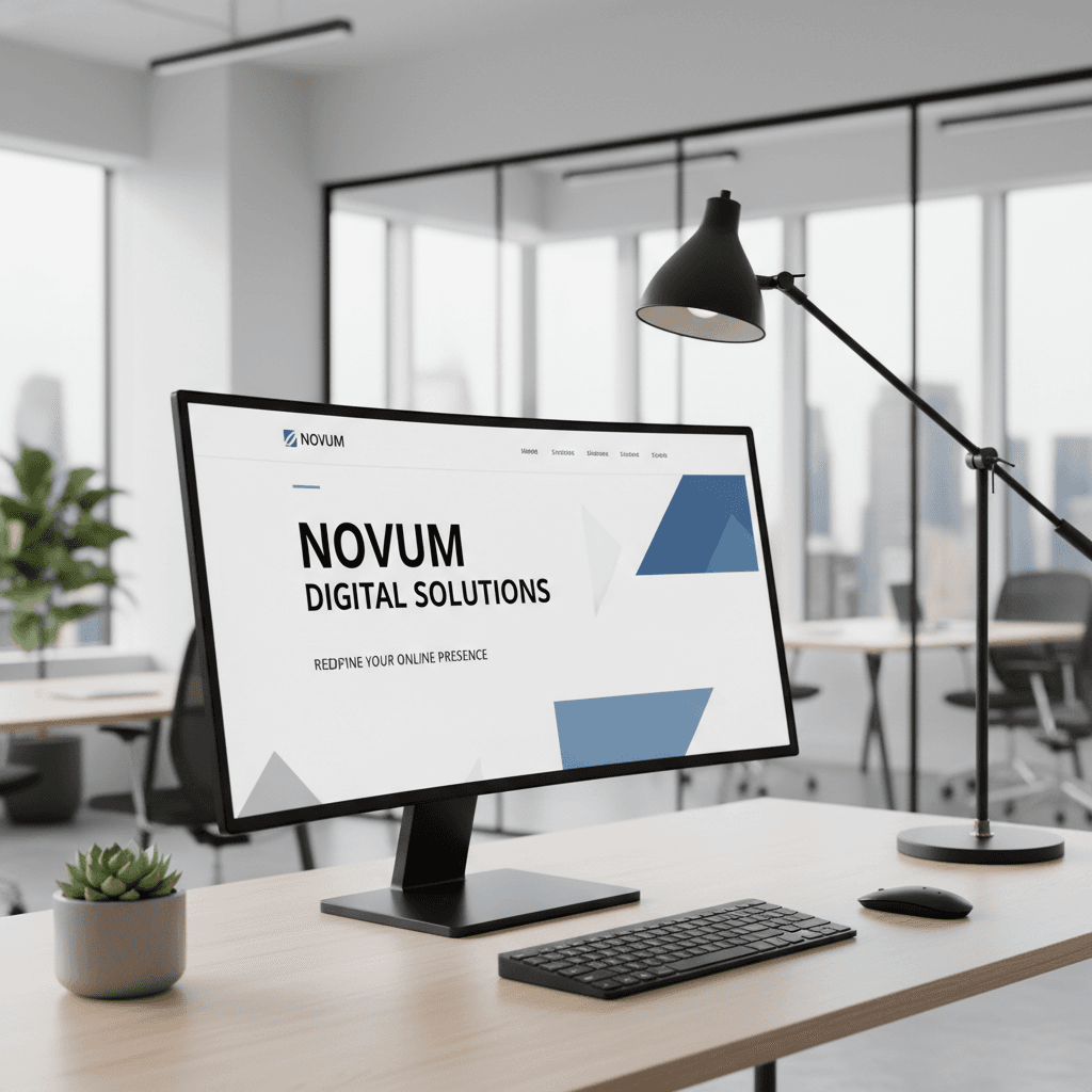 Modern website design on desktop computer